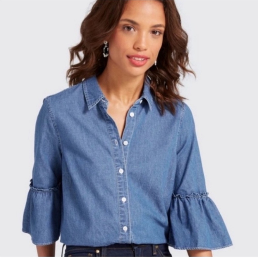 Draper James Blue Button Down Shirt